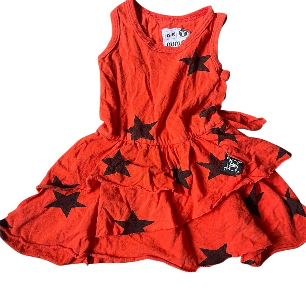 nununu Red Sleeveless Star Tiered Dress Cotton Tulle Alternative Edgy Size 12-18